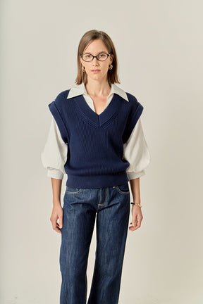 ENGLISH FACTORY - Mixed Media Top - TOPS available at Objectrare