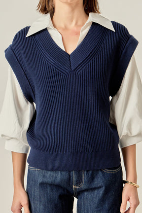 ENGLISH FACTORY - Mixed Media Top - TOPS available at Objectrare