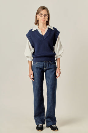 ENGLISH FACTORY - Mixed Media Top - TOPS available at Objectrare