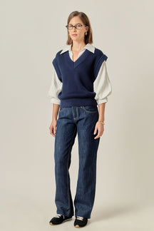 ENGLISH FACTORY - Mixed Media Top - TOPS available at Objectrare