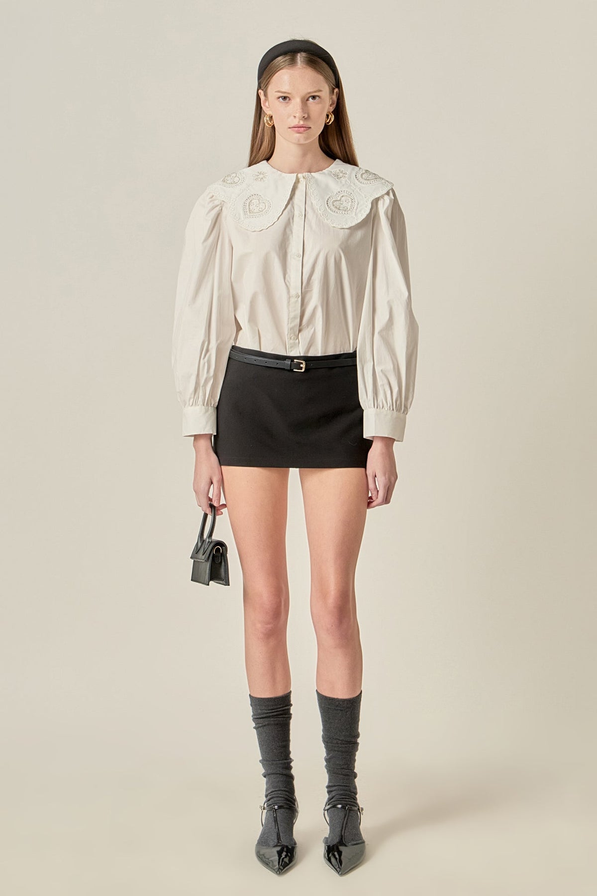ENGLISH FACTORY - Scallop Embroidered Collar Blouse - TOPS available at Objectrare