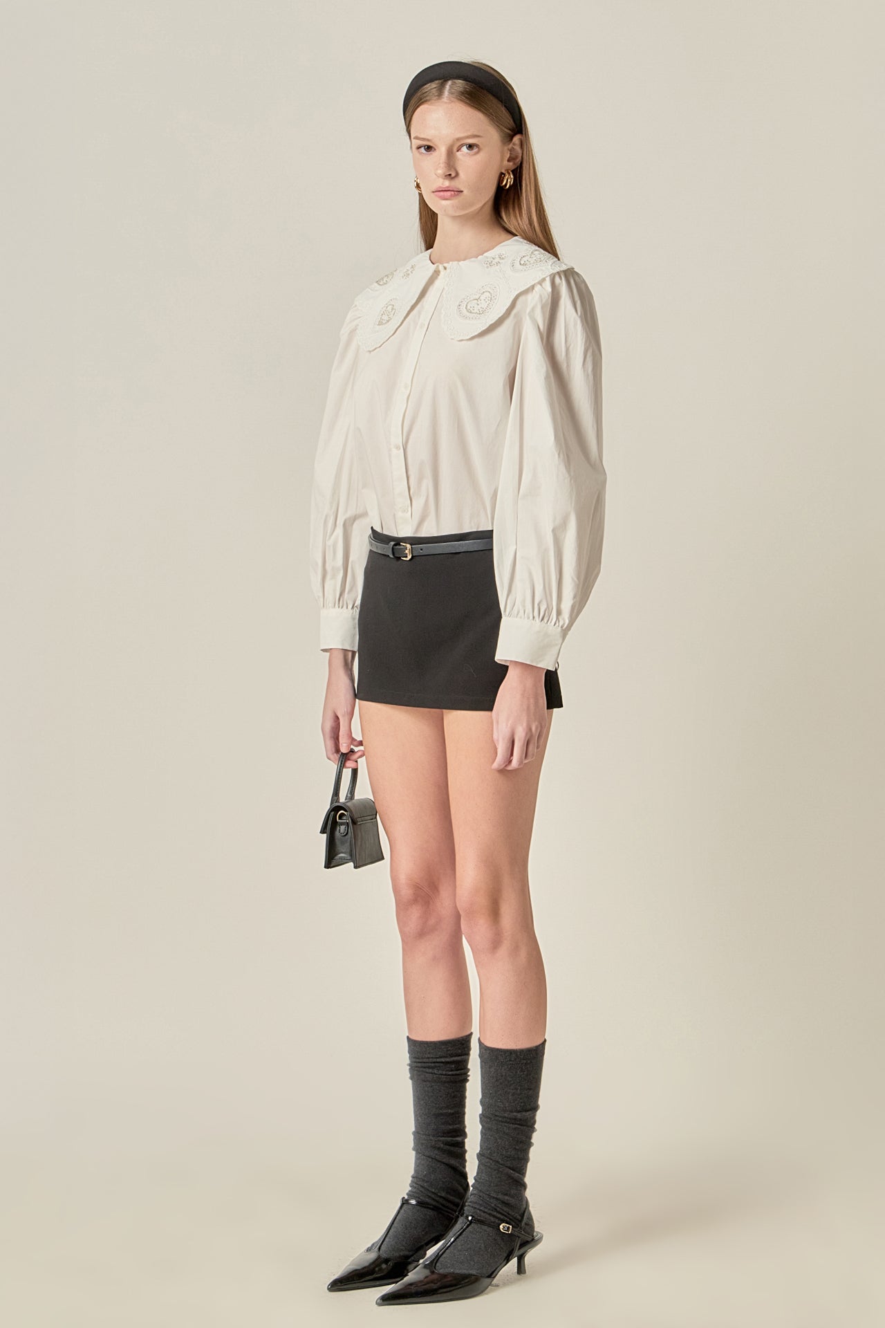 ENGLISH FACTORY - Scallop Embroidered Collar Blouse - TOPS available at Objectrare