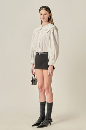 ENGLISH FACTORY - Scallop Embroidered Collar Blouse - TOPS available at Objectrare