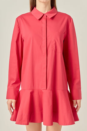 Collared Flare Skirt Dress