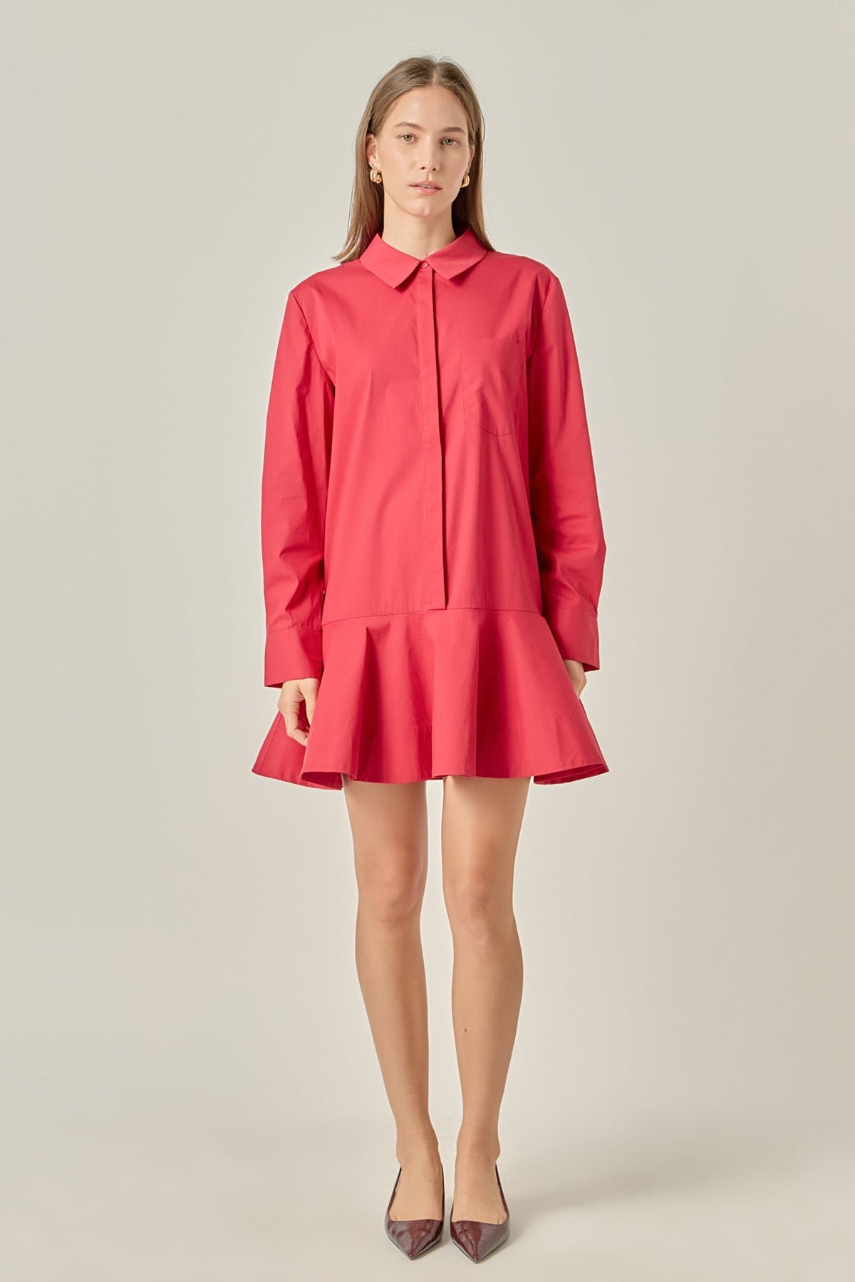 Collared Flare Skirt Dress