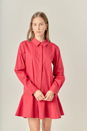 Collared Flare Skirt Dress