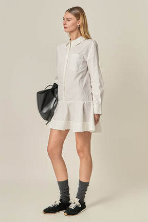 ENGLISH FACTORY - Collared Flare Skirt Dress - DRESSES available at Objectrare