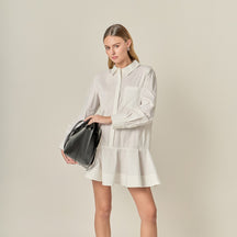 ENGLISH FACTORY - Collared Flare Skirt Dress - DRESSES available at Objectrare