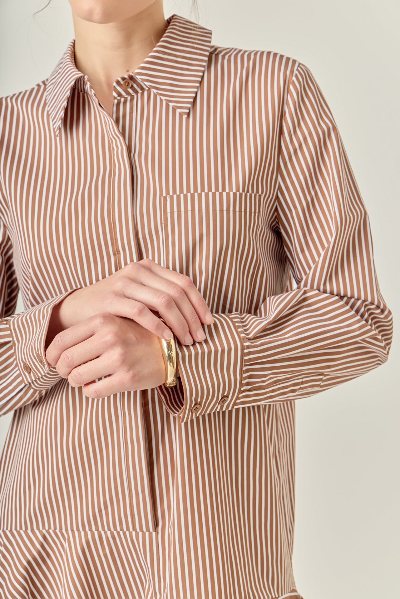 ENGLISH FACTORY - Stripe Collar Flared Skirt Dress - DRESSES available at Objectrare