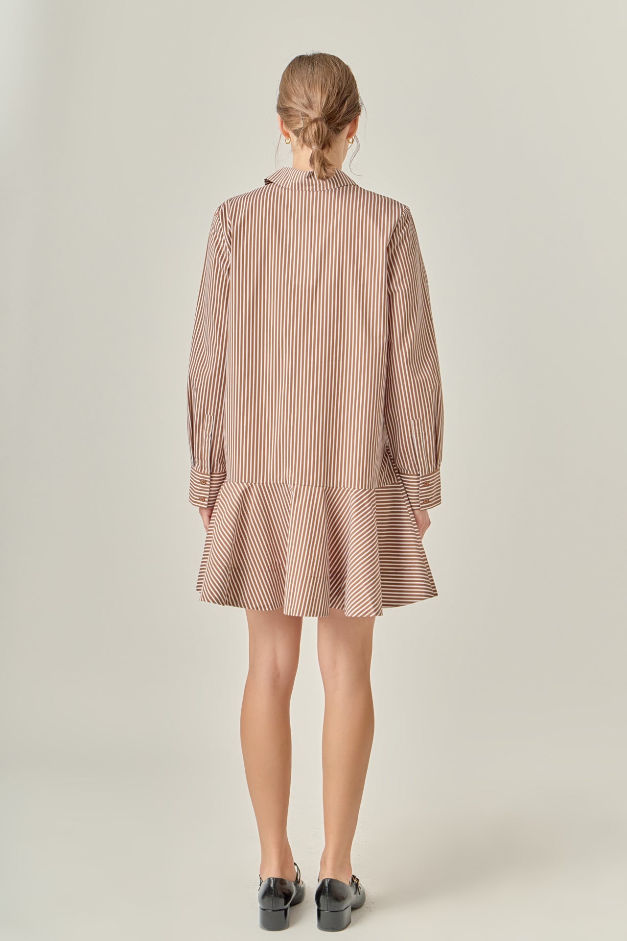 ENGLISH FACTORY - Stripe Collar Flared Skirt Dress - DRESSES available at Objectrare