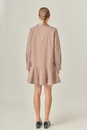 ENGLISH FACTORY - Stripe Collar Flared Skirt Dress - DRESSES available at Objectrare