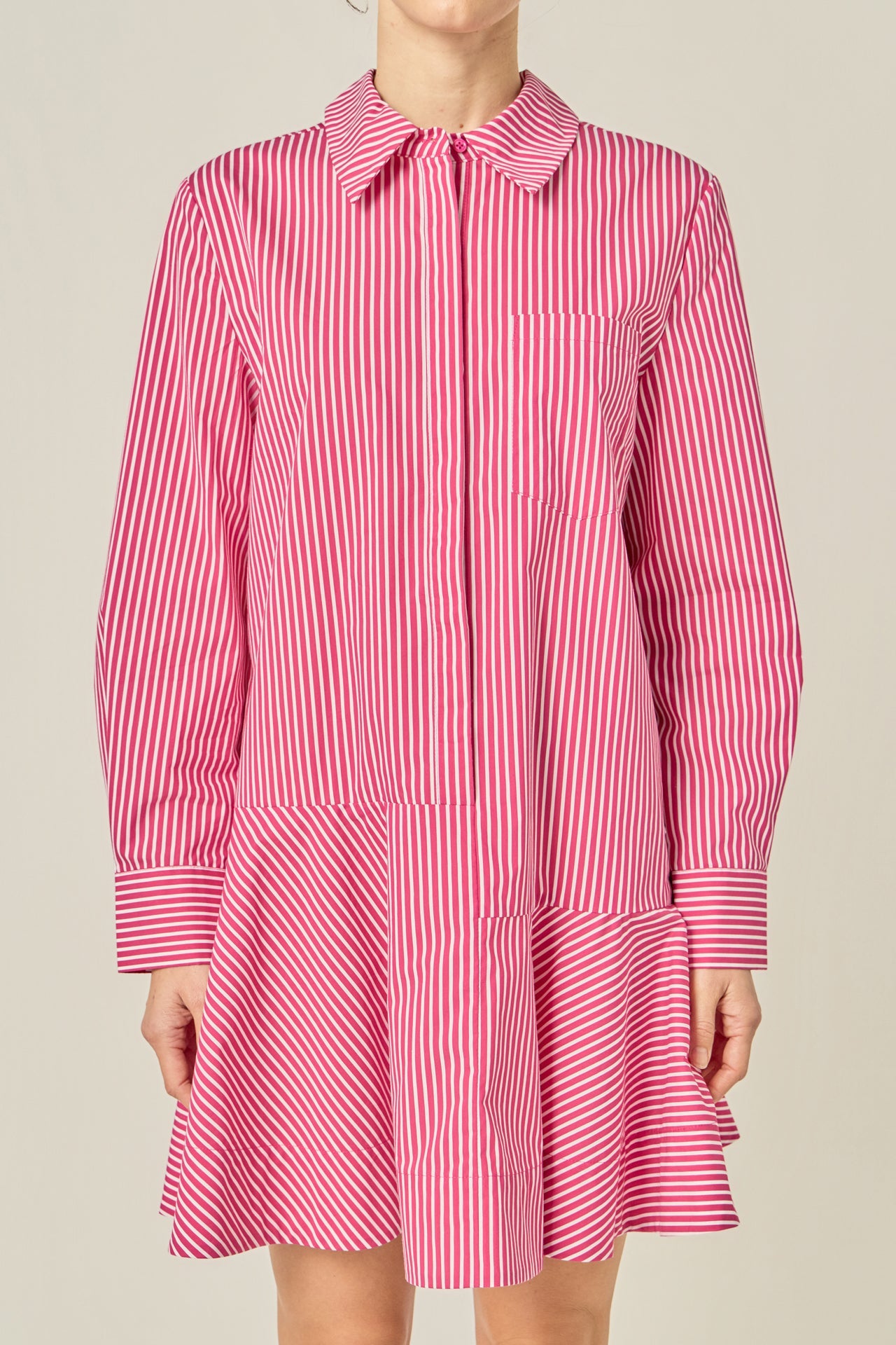 ENGLISH FACTORY - Stripe Collar Flared Skirt Dress - DRESSES available at Objectrare