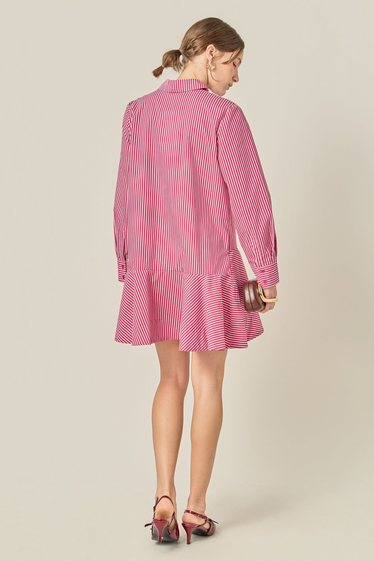 ENGLISH FACTORY - Stripe Collar Flared Skirt Dress - DRESSES available at Objectrare