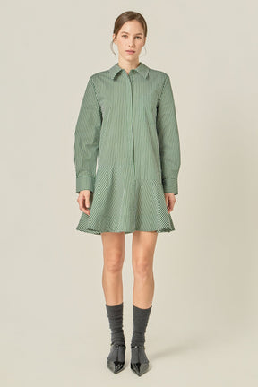 ENGLISH FACTORY - Stripe Collar Flared Skirt Dress - DRESSES available at Objectrare