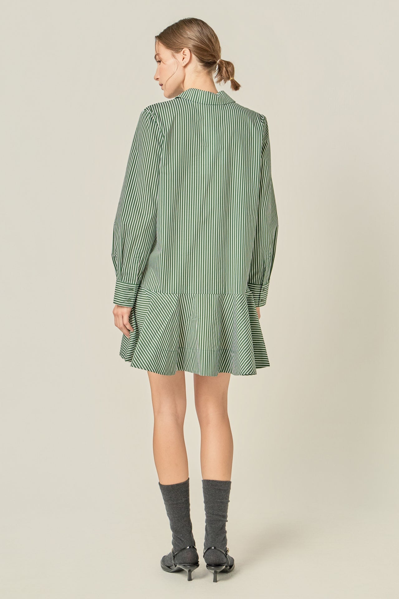 ENGLISH FACTORY - Stripe Collar Flared Skirt Dress - DRESSES available at Objectrare