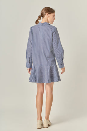 ENGLISH FACTORY - Stripe Collar Flared Skirt Dress - DRESSES available at Objectrare