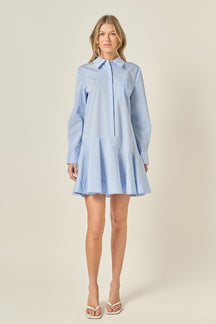 ENGLISH FACTORY - Stripe Collar Flared Skirt Dress - DRESSES available at Objectrare