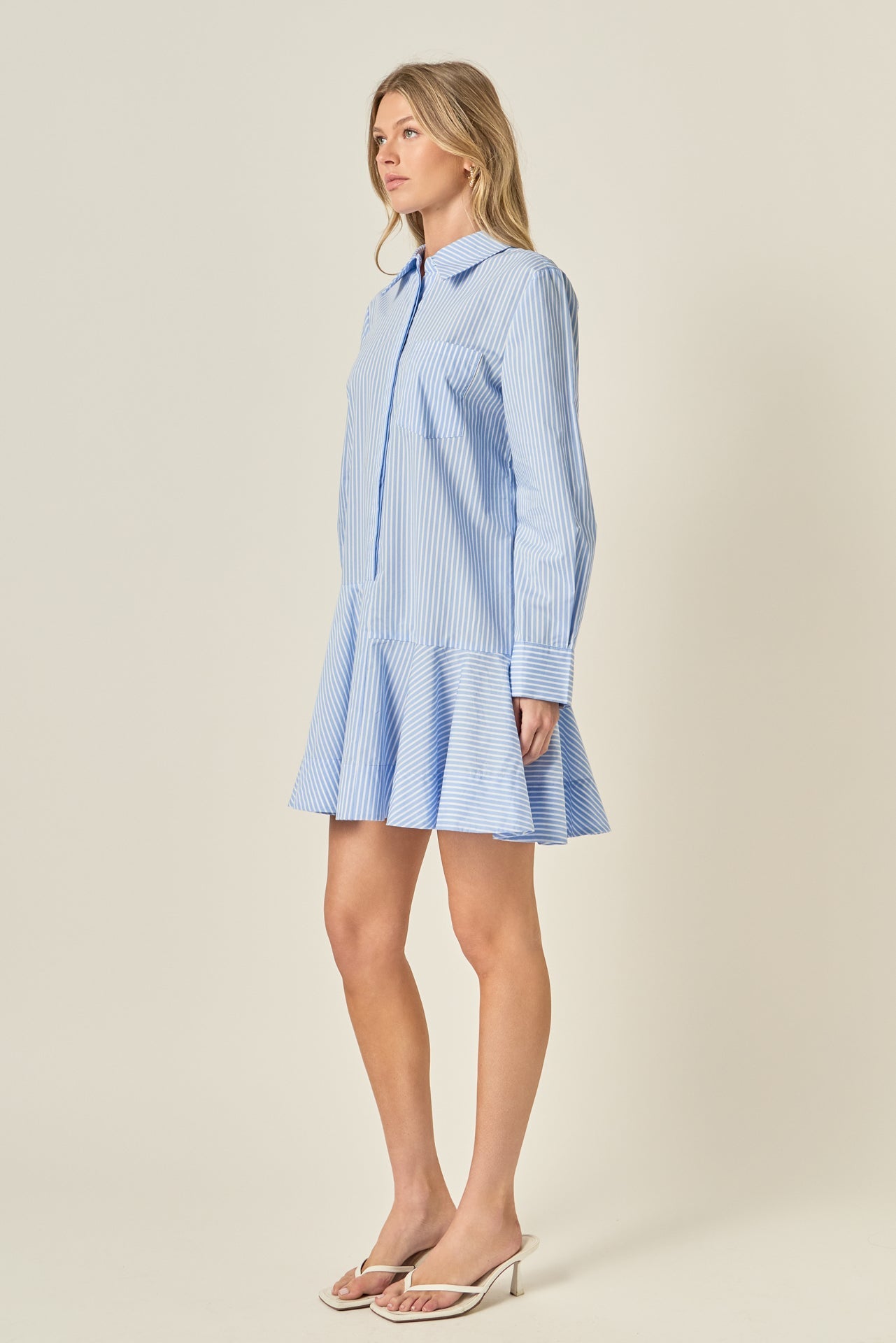 ENGLISH FACTORY - Stripe Collar Flared Skirt Dress - DRESSES available at Objectrare