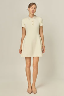 ENGLISH FACTORY - Eloise Bead Collar Knit Dress - DRESSES available at Objectrare