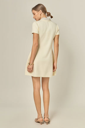 ENGLISH FACTORY - Eloise Bead Collar Knit Dress - DRESSES available at Objectrare