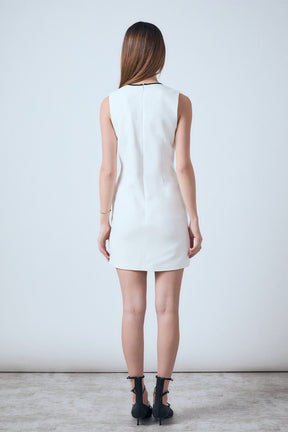 ENDLESS ROSE - Black Combo Sleeveless Mini Dress - DRESSES available at Objectrare