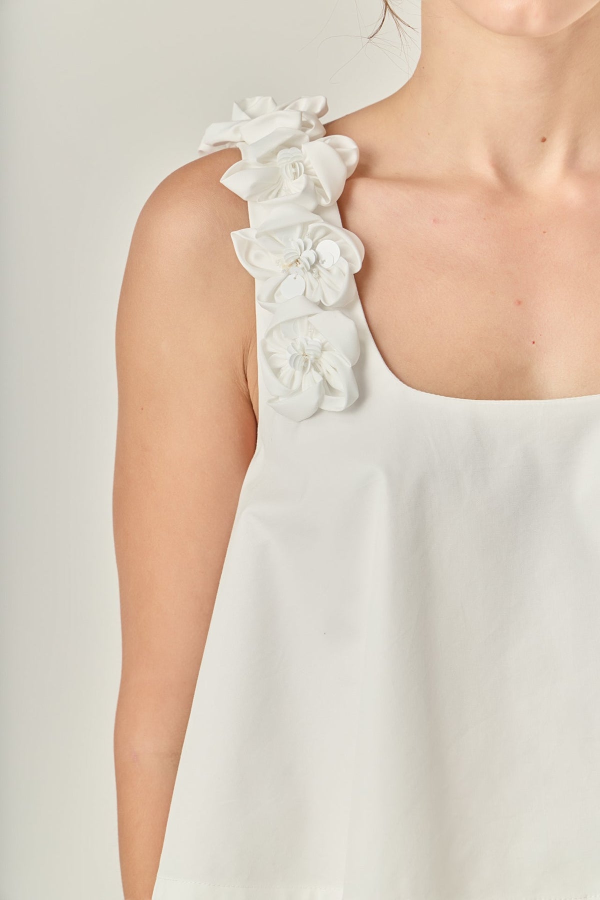 ENGLISH FACTORY - 3D Flower Sleeveless Top - TOPS available at Objectrare