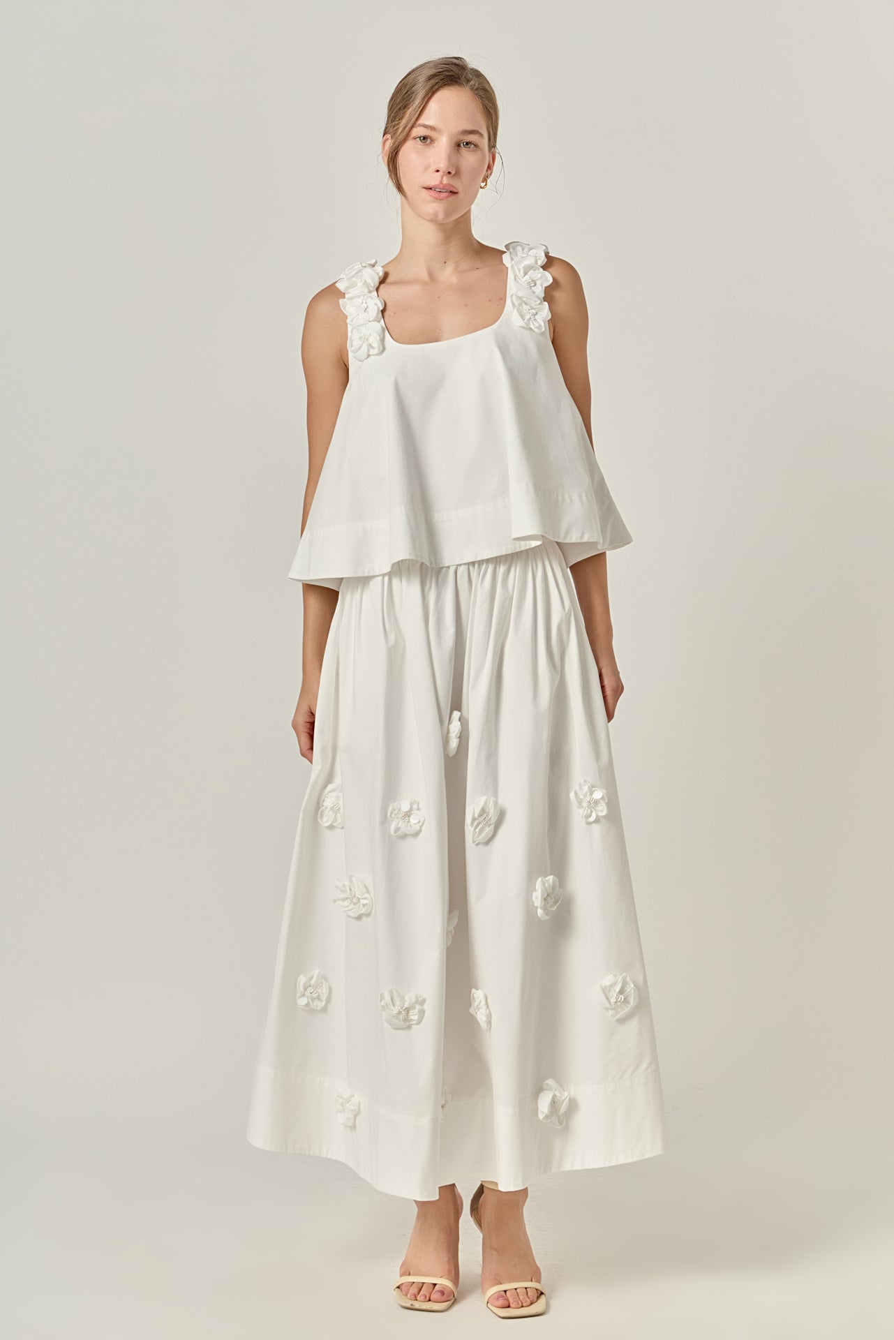 ENGLISH FACTORY - 3D Flower Sleeveless Top - TANK TOPS available at Objectrare