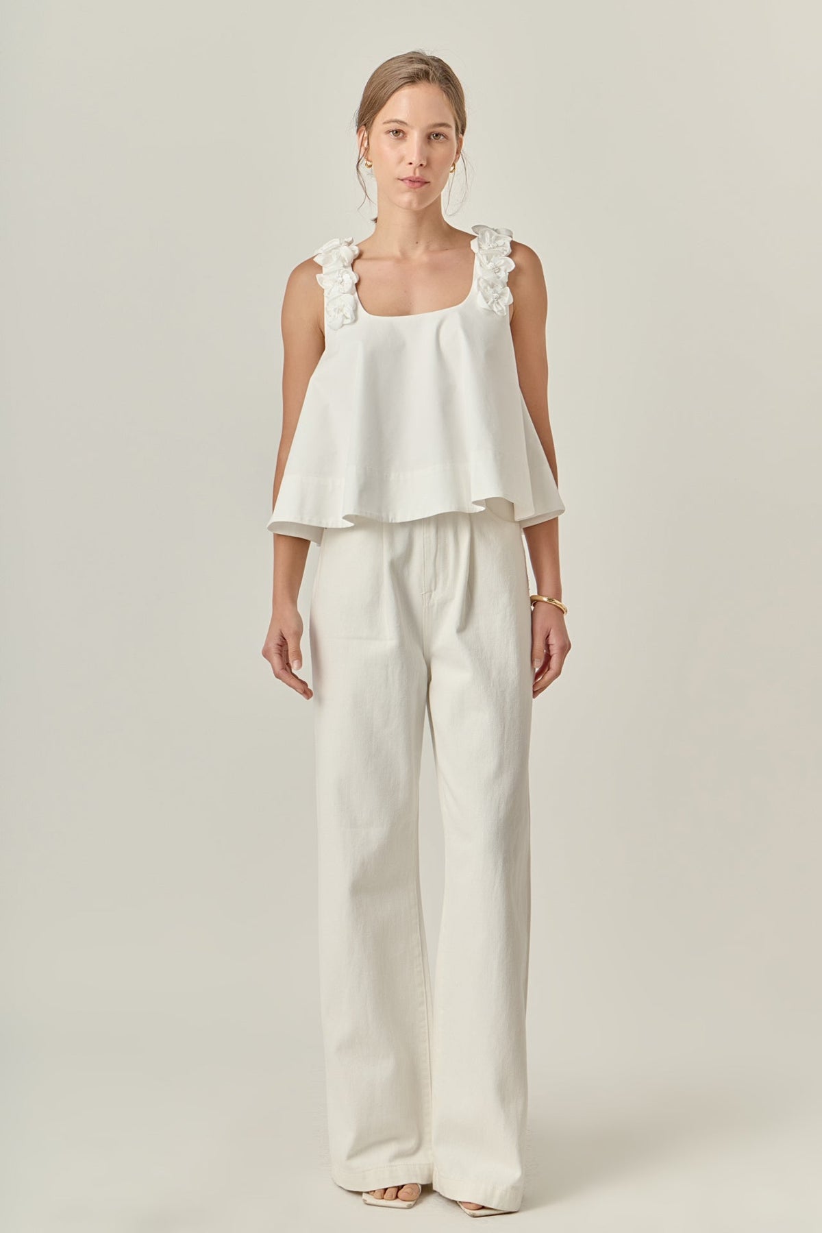 ENGLISH FACTORY - 3D Flower Sleeveless Top - TOPS available at Objectrare