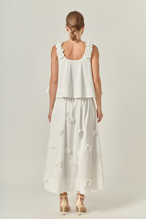 ENGLISH FACTORY - 3D Flower Sleeveless Top - TANK TOPS available at Objectrare