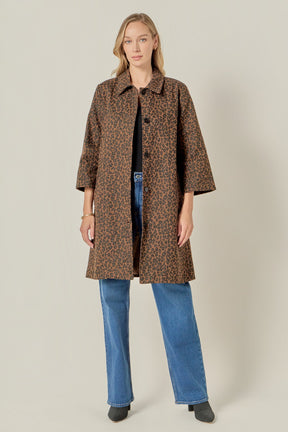ENGLISH FACTORY - Animal Print Trench Coat - JACKETS available at Objectrare