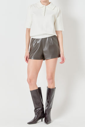 ENGLISH FACTORY - Scallop Collar Knit Top - TOPS available at Objectrare