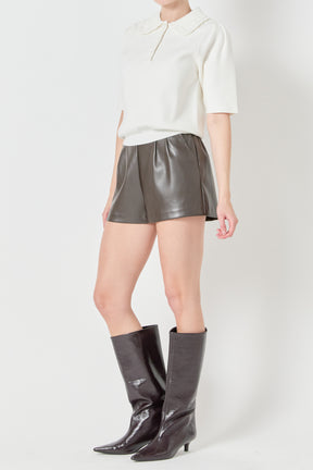 ENGLISH FACTORY - Scallop Collar Knit Top - TOPS available at Objectrare