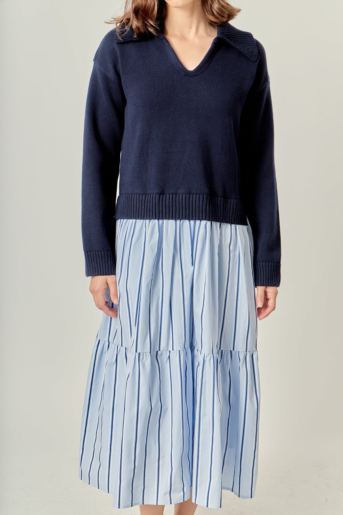 ENGLISH FACTORY - Mixed Media Midi Dress - DRESSES available at Objectrare