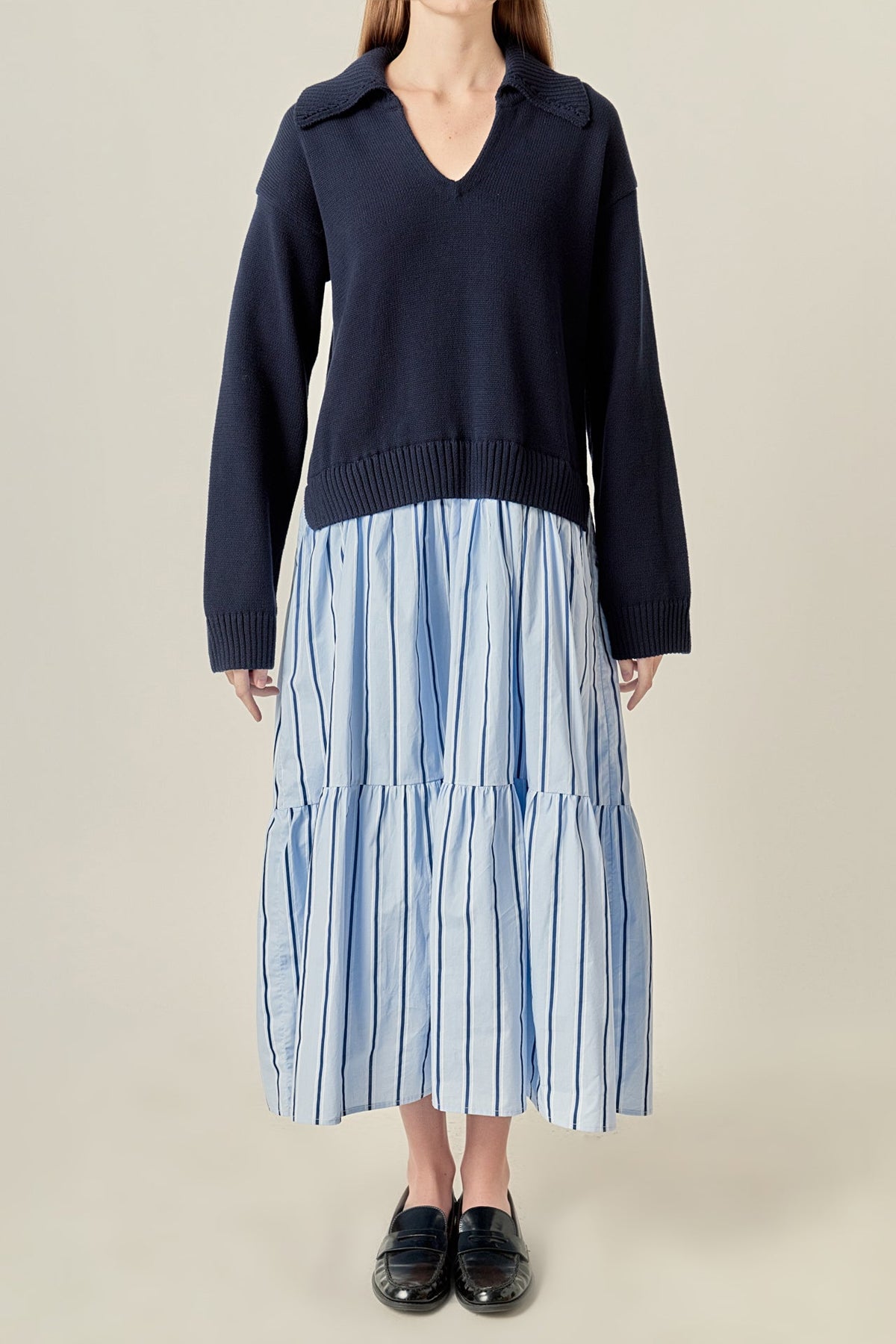 ENGLISH FACTORY - Mixed Media Midi Dress - DRESSES available at Objectrare