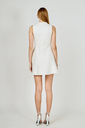 ENDLESS ROSE - Pearl Bow Sleeveless Flare Knit Dress - DRESSES available at Objectrare
