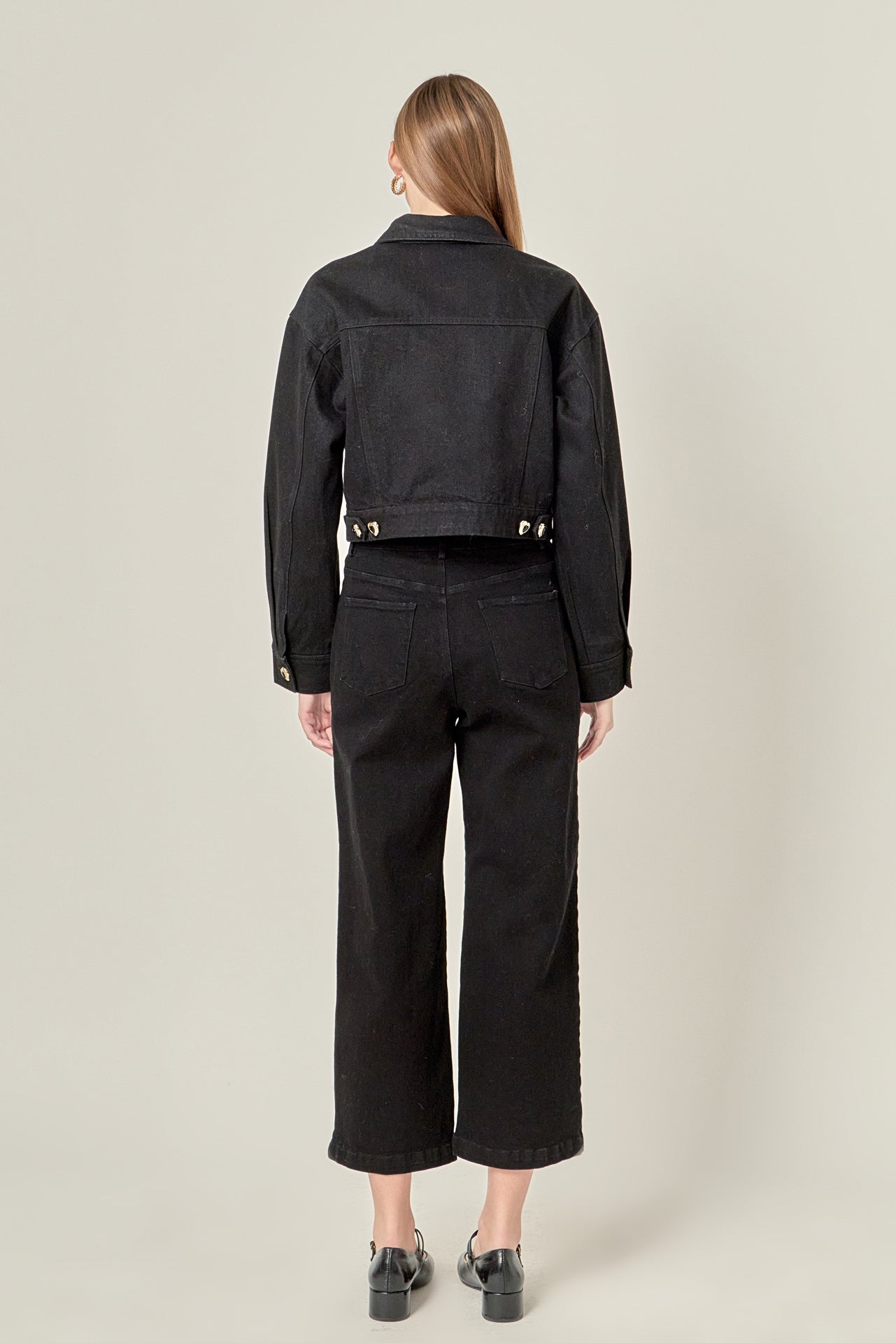ENGLISH FACTORY - Heart Button Cropped Jacket - JACKETS available at Objectrare