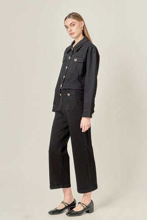 ENGLISH FACTORY - Heart Button Culotte Pants - PANTS available at Objectrare