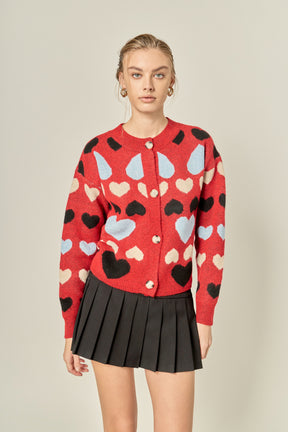ENGLISH FACTORY - Crewneck Heart Cardigan - SWEATERS & KNITS available at Objectrare