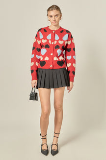 ENGLISH FACTORY - Crewneck Heart Cardigan - SWEATERS & KNITS available at Objectrare