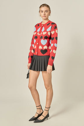 ENGLISH FACTORY - Crewneck Heart Cardigan - SWEATERS & KNITS available at Objectrare