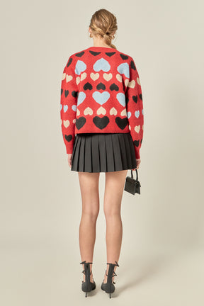ENGLISH FACTORY - Crewneck Heart Cardigan - SWEATERS & KNITS available at Objectrare