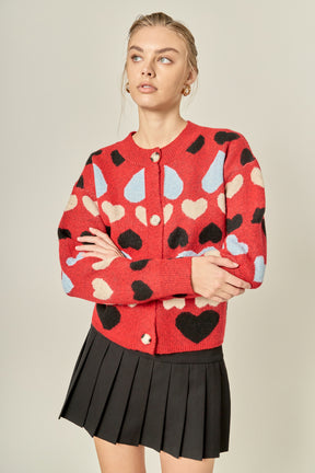 ENGLISH FACTORY - Crewneck Heart Cardigan - SWEATERS & KNITS available at Objectrare