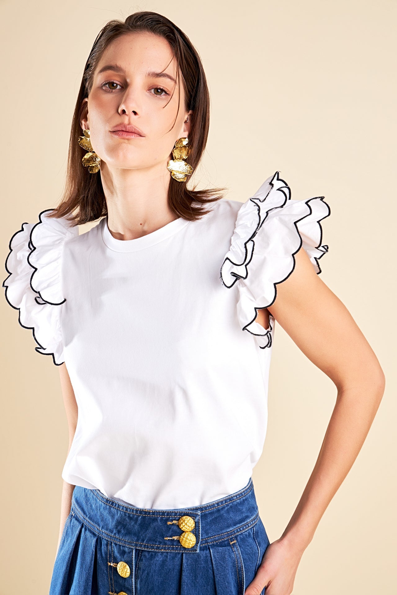 Merrow Stitch Ruffle Top