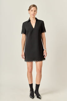 Margot Bow Scallop Hem Mini Dress
