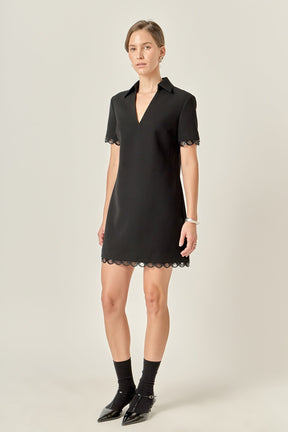 Margot Bow Scallop Hem Mini Dress
