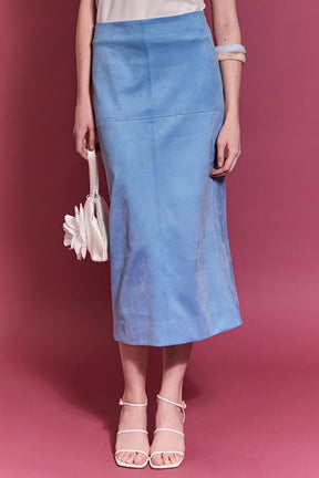 ENGLISH FACTORY - Faux Suede Midi Skirt - SKIRTS available at Objectrare
