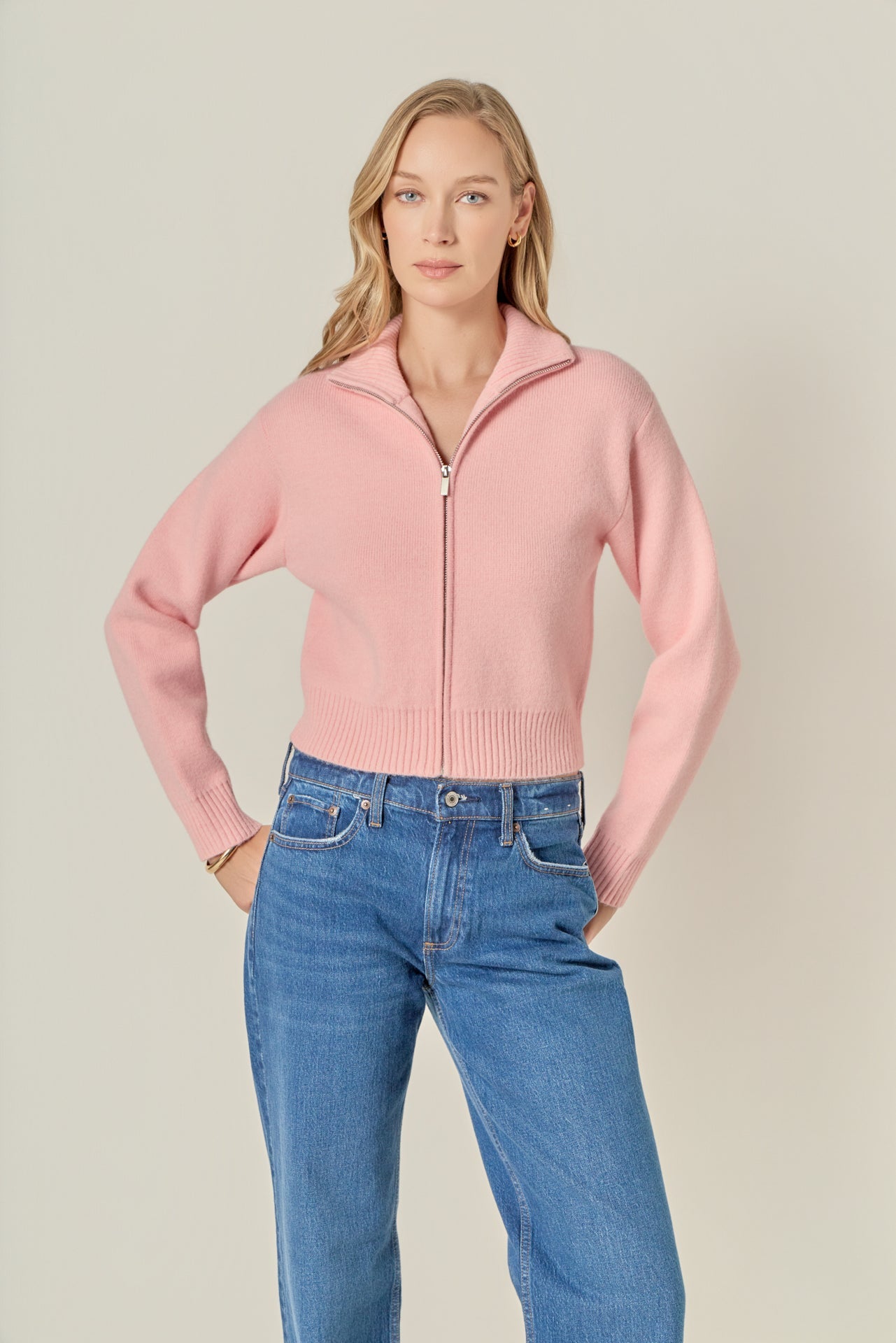 ENGLISH FACTORY - Zip Up Knit Jacket - JACKETS available at Objectrare