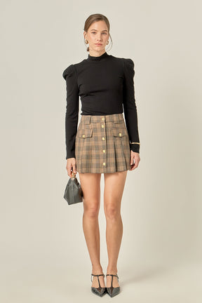 ENGLISH FACTORY - Madeline Check Pleated Mini Skort - SKORTS available at Objectrare