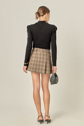ENGLISH FACTORY - Madeline Check Pleated Mini Skort - SKORTS available at Objectrare