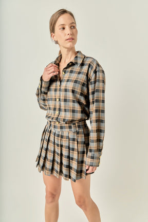 ENGLISH FACTORY - Check Shacket - TOPS available at Objectrare